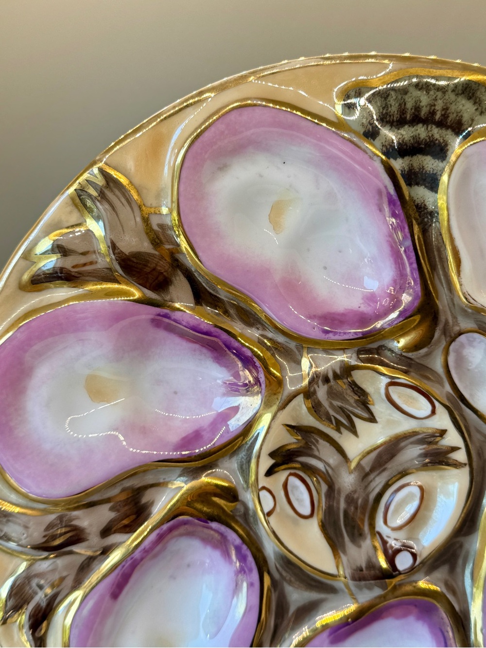 EUC Vintage Antique Carl Tielsch & Co Oyster Plate with turkey pattern - Picture 4 of 9